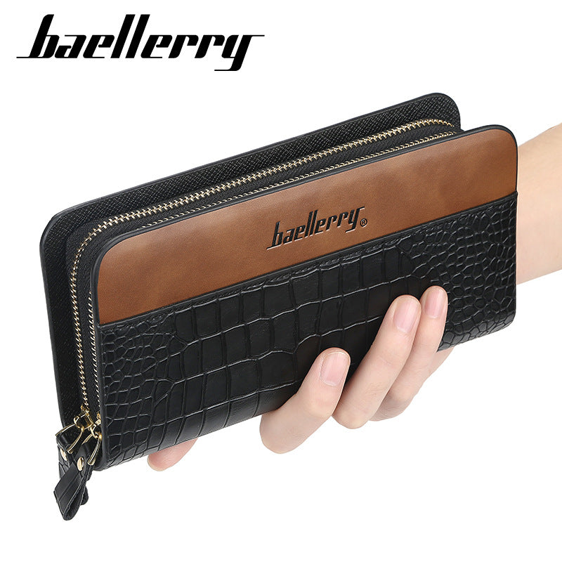 Stylish Men's Plaid Clutch Long Mobile Men's Wallet