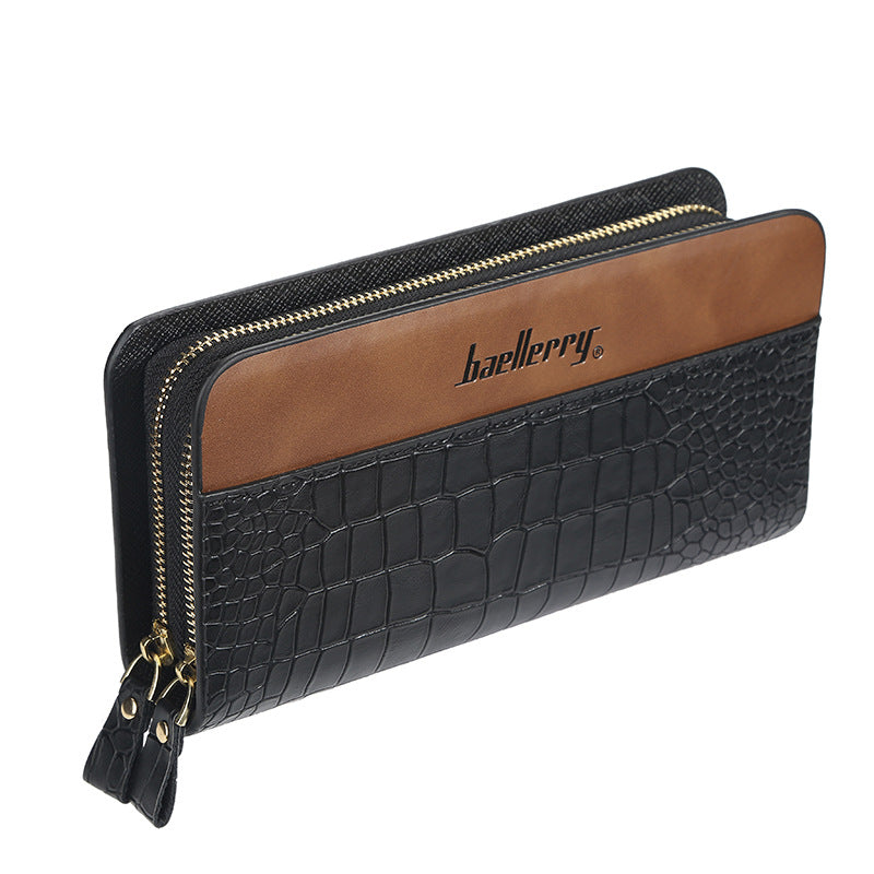 Stylish Men's Plaid Clutch Long Mobile Men's Wallet