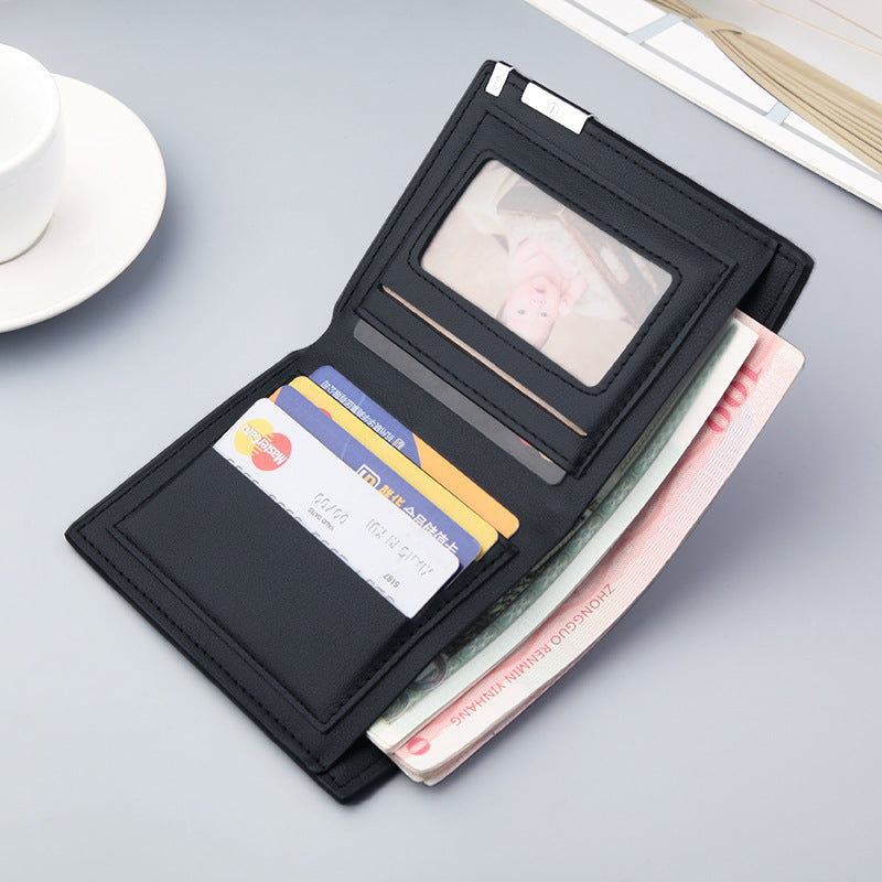 Men's Short Thin Trend Green Korean Clip Men's Wallet