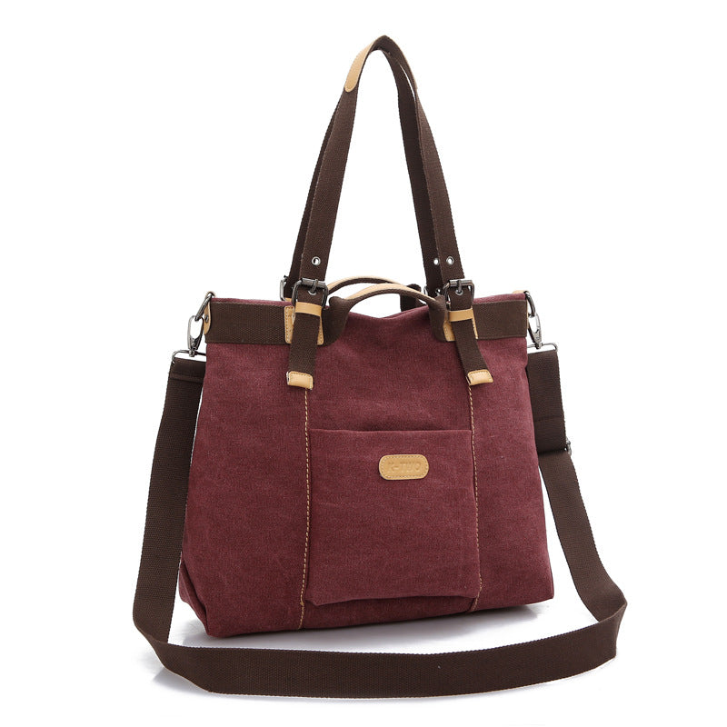 Women's Canvas Retro Fashion Portable Korean Style Crossbody Bags