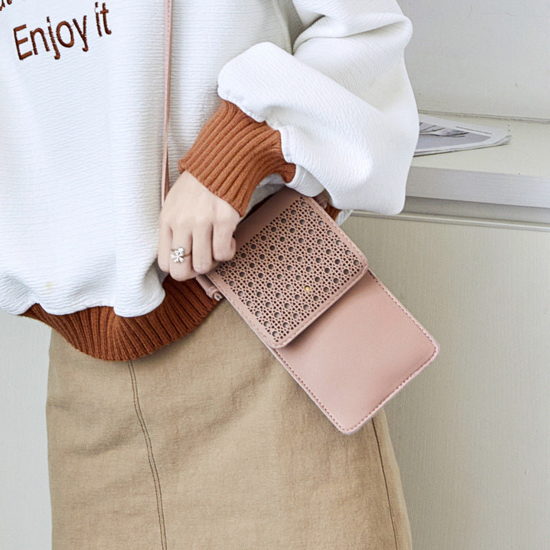 Mobile Female Touch Screen Vertical Mini Women's Messenger Bag