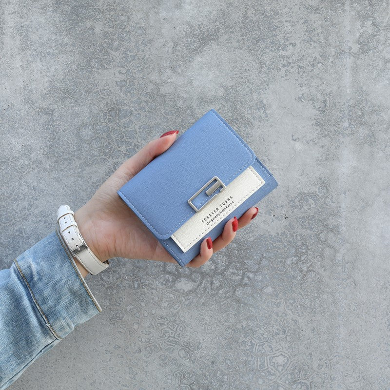 Women's Contrast Color Versatile Fresh Short Fashion Mini Ladies Wallet