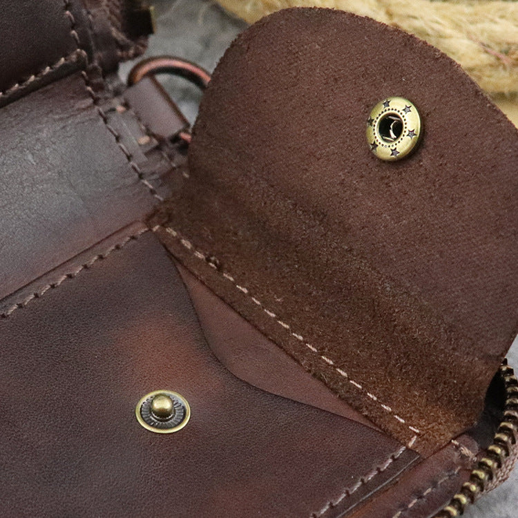 Women's Hand-rub Color Washed Vegetable Tanning Leather Men's Wallets