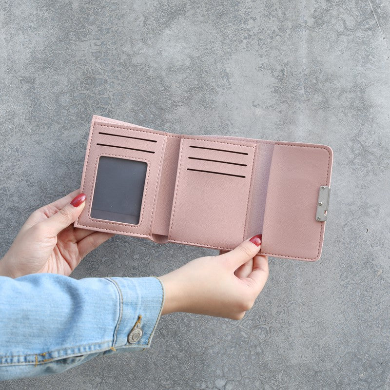 Women's Contrast Color Versatile Fresh Short Fashion Mini Ladies Wallet