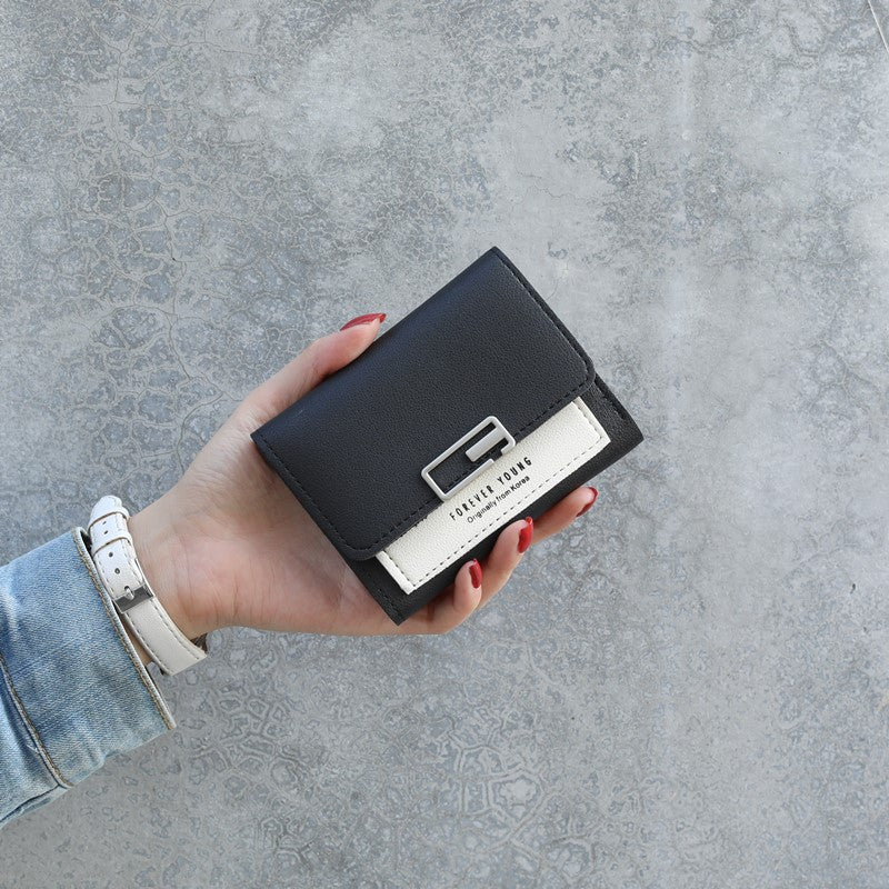 Women's Contrast Color Versatile Fresh Short Fashion Mini Ladies Wallet