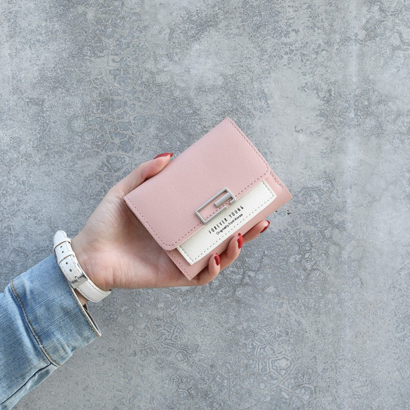 Women's Contrast Color Versatile Fresh Short Fashion Mini Ladies Wallet