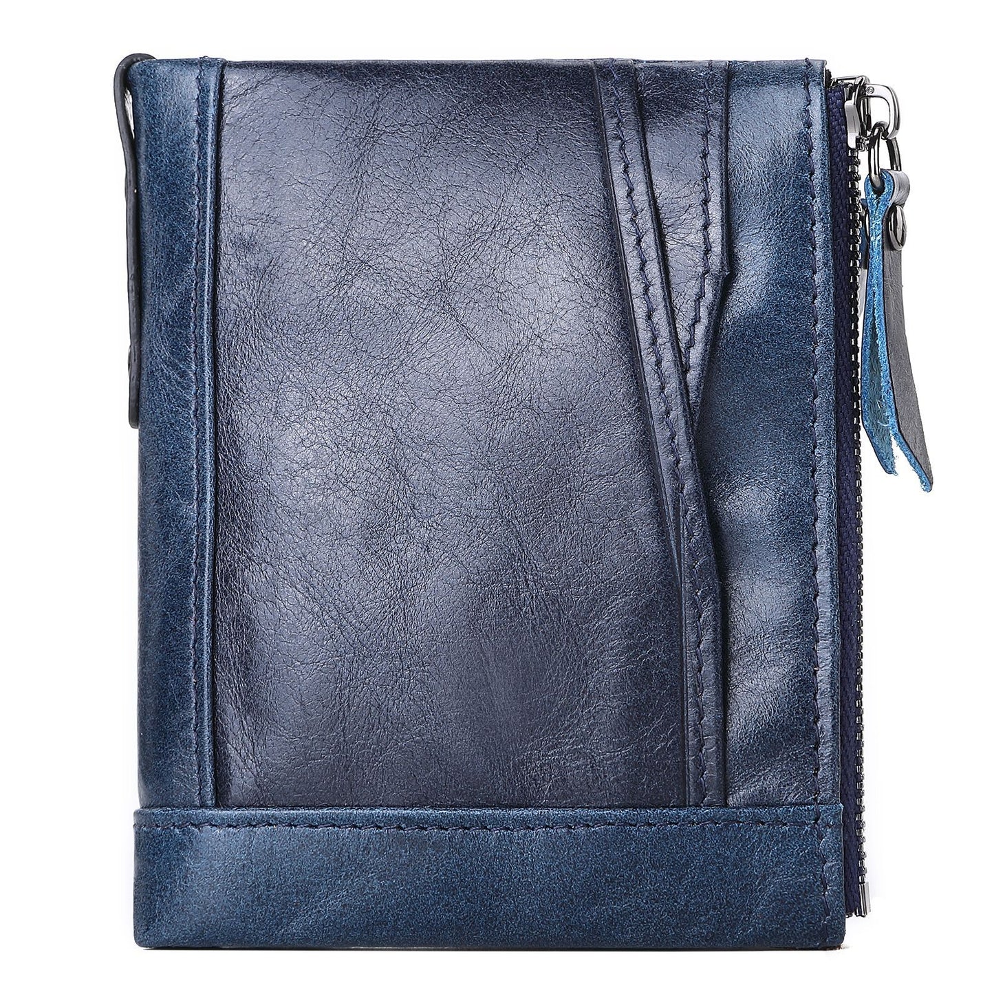 Women's Fashion Leather Double Zipper Multiple Slots Ladies Wallets