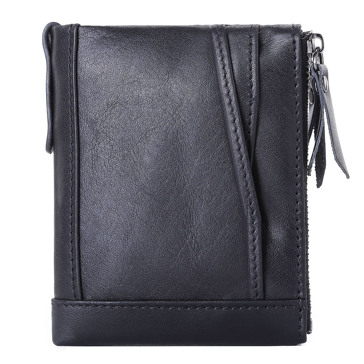 Women's Fashion Leather Double Zipper Multiple Slots Ladies Wallets