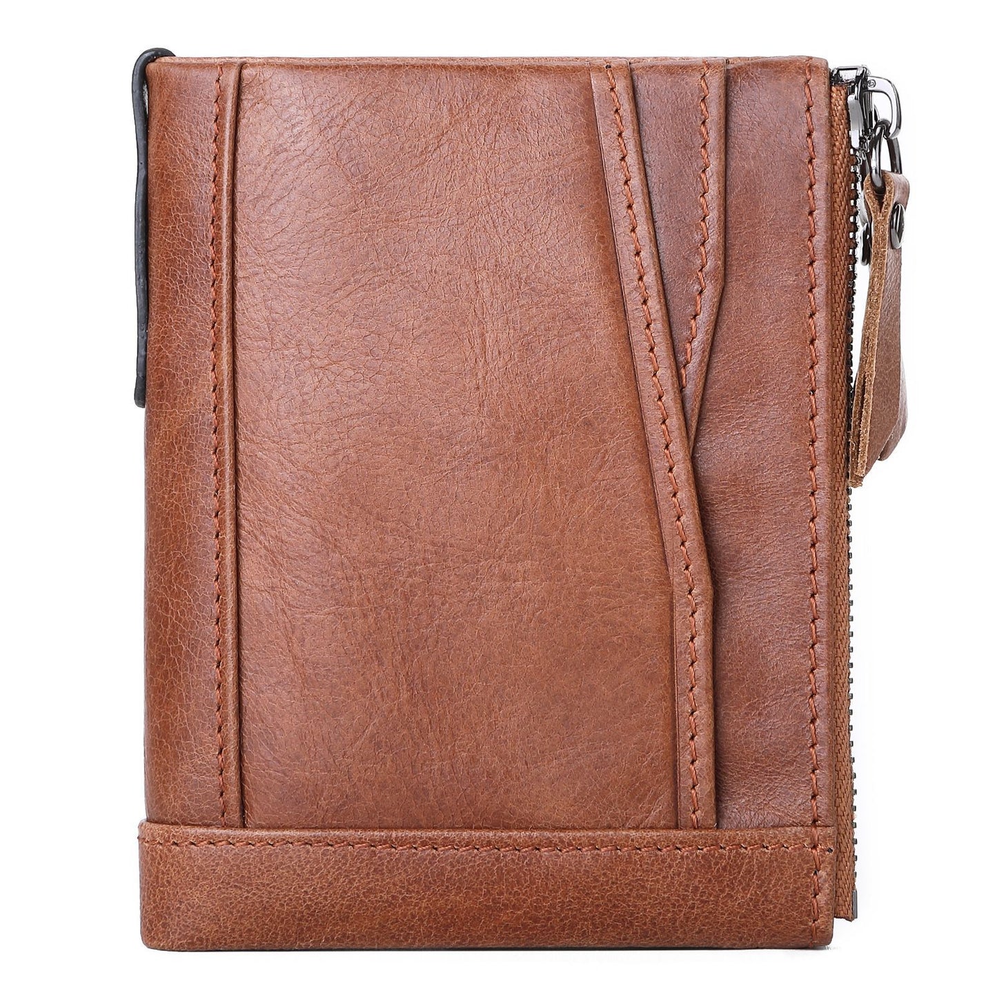 Women's Fashion Leather Double Zipper Multiple Slots Ladies Wallets