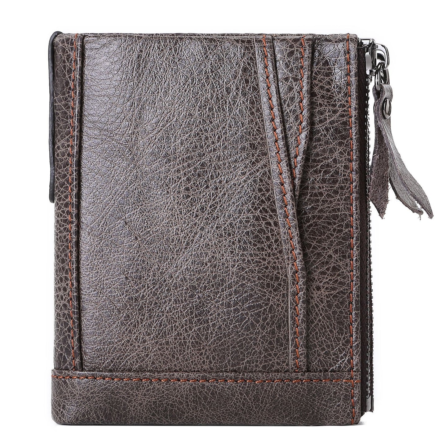 Women's Fashion Leather Double Zipper Multiple Slots Ladies Wallets