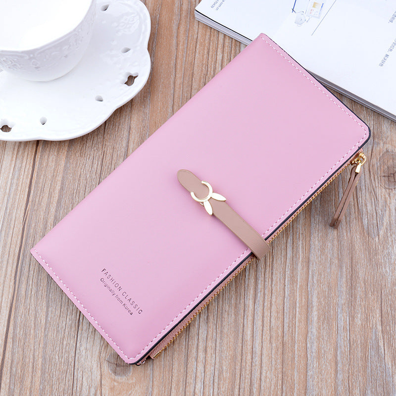 Women's Fashion Zipper Hasp Thin Multiple Slots Card Holder