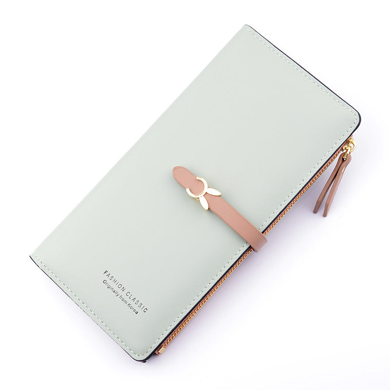 Women's Fashion Zipper Hasp Thin Multiple Slots Card Holder