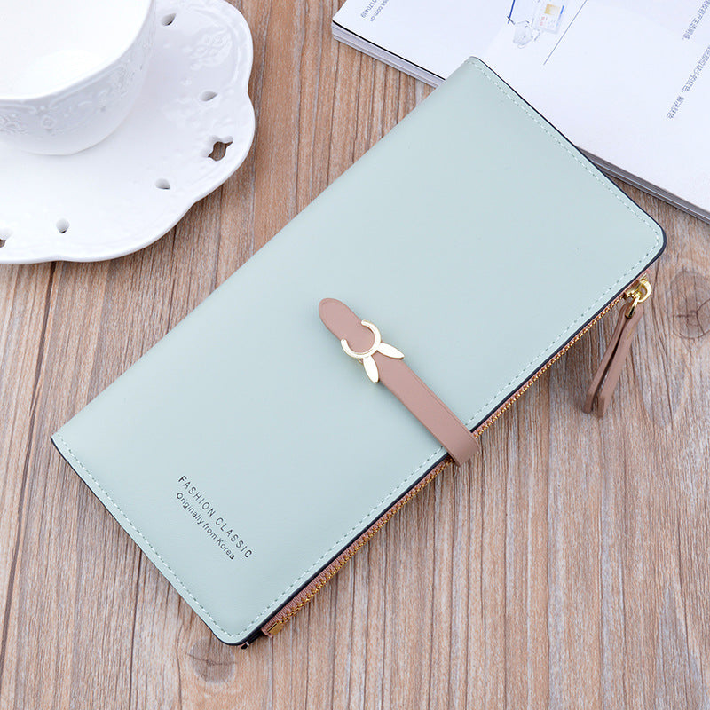 Women's Fashion Zipper Hasp Thin Multiple Slots Card Holder