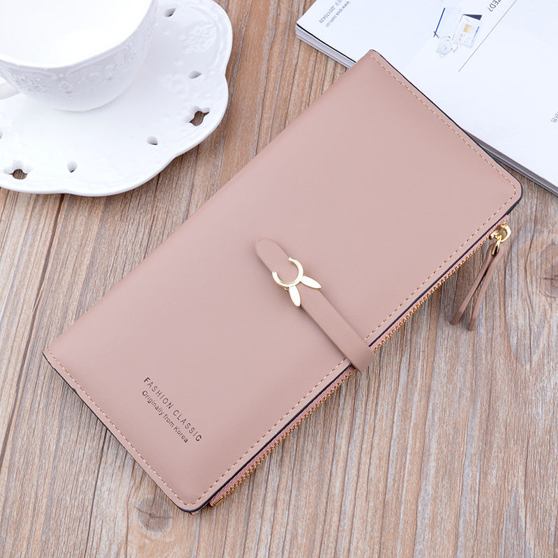 Women's Fashion Zipper Hasp Thin Multiple Slots Card Holder
