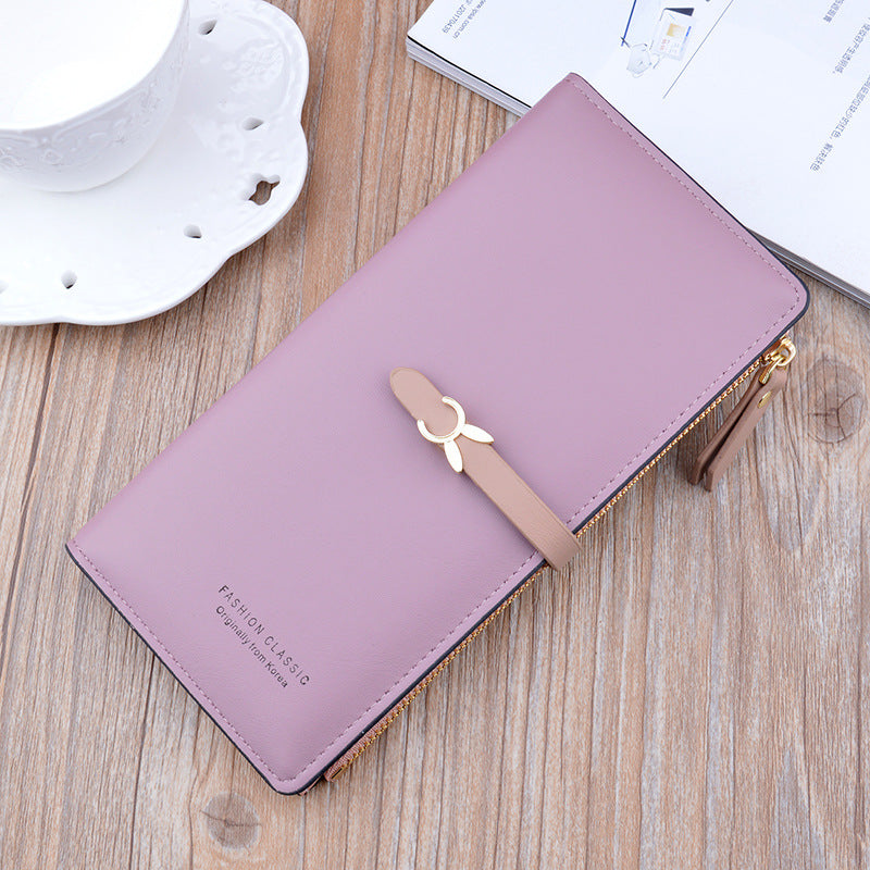 Women's Fashion Zipper Hasp Thin Multiple Slots Card Holder