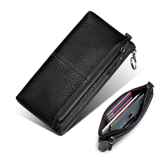 Women's Leather Loading Unloading Clutch Advantages Long Cowhide Handbags