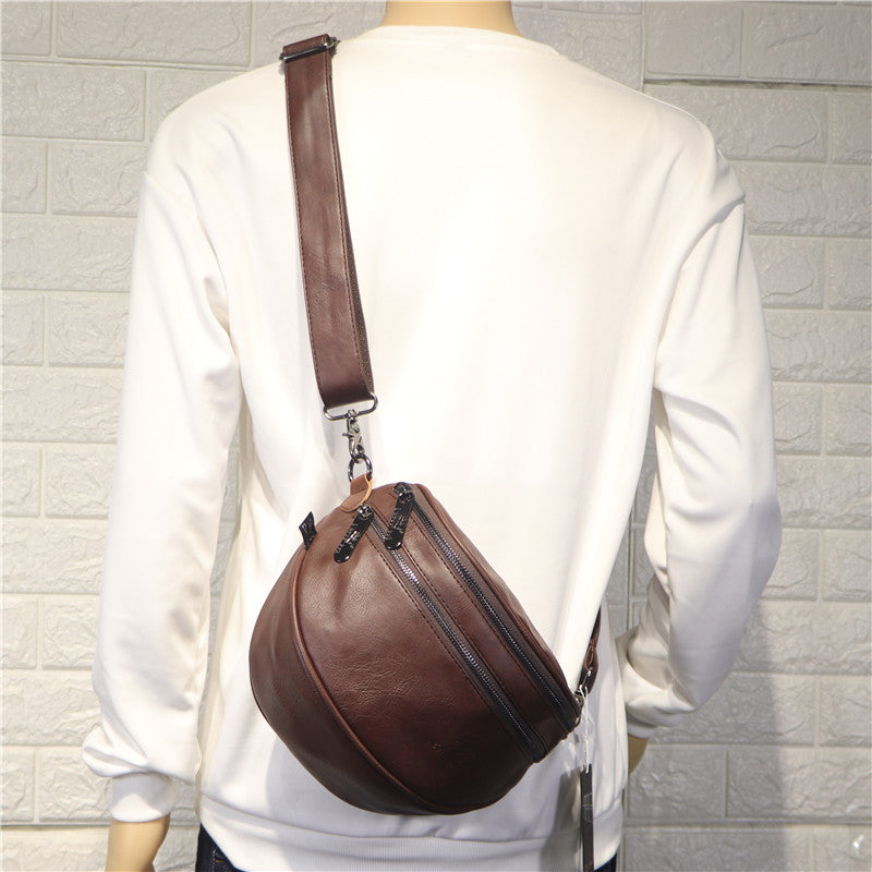 Men's Fashionable Fashion Retro Hemispherical Cylinder Saddle Men's Shoulder Bags