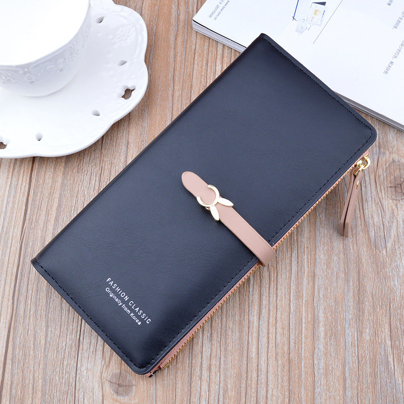 Women's Fashion Zipper Hasp Thin Multiple Slots Card Holder