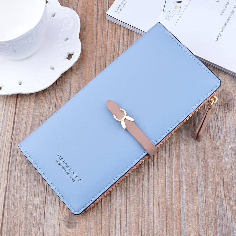 Women's Fashion Zipper Hasp Thin Multiple Slots Card Holder