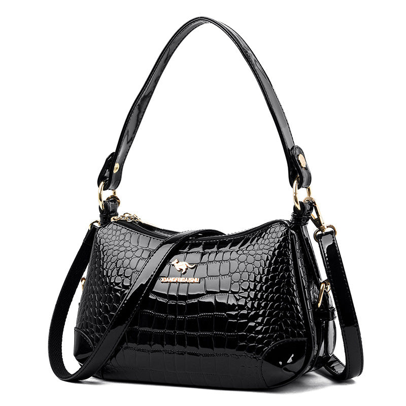 Women's Patent Leather Fashion Elegant Mother Soft Crossbody Bags