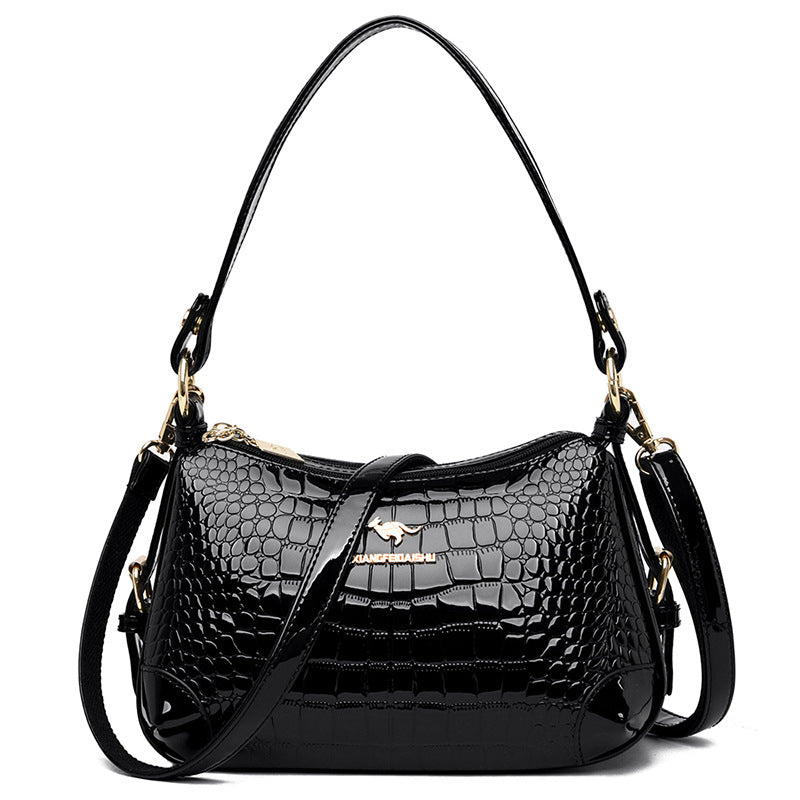Women's Patent Leather Fashion Elegant Mother Soft Crossbody Bags