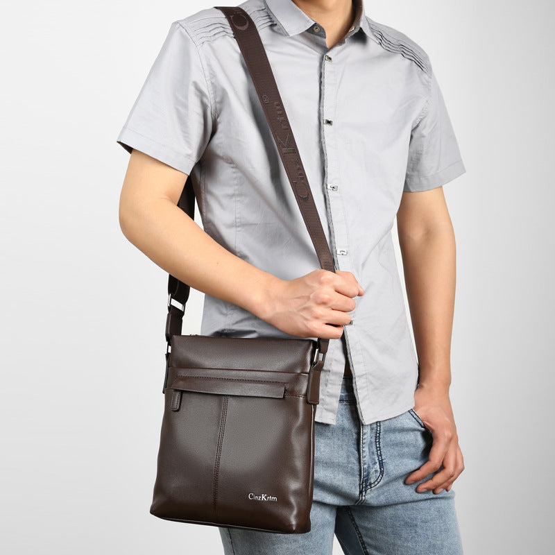 Men's Leather Business Oblique Large Capacity Men's Shoulder Bags
