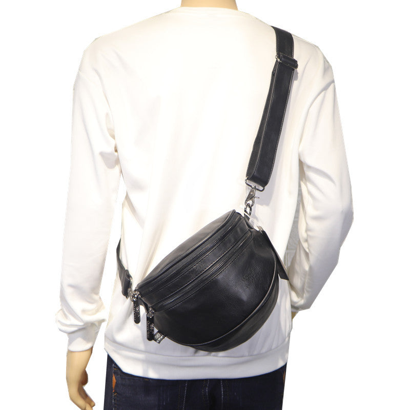 Men's Fashionable Fashion Retro Hemispherical Cylinder Saddle Men's Shoulder Bags