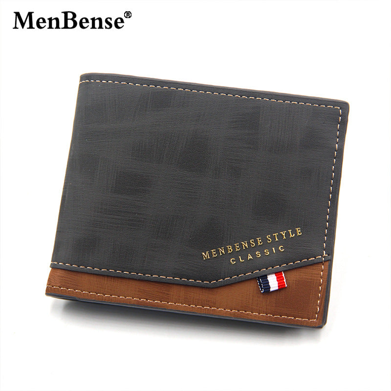 Men's Printed Short Hinge Frosted Multiple Slots Large Men's Wallet