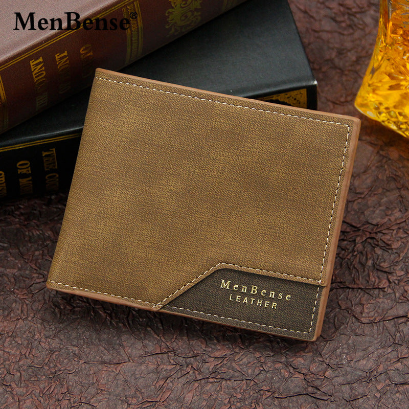 Men's Printed Short Hinge Frosted Multiple Slots Large Men's Wallet