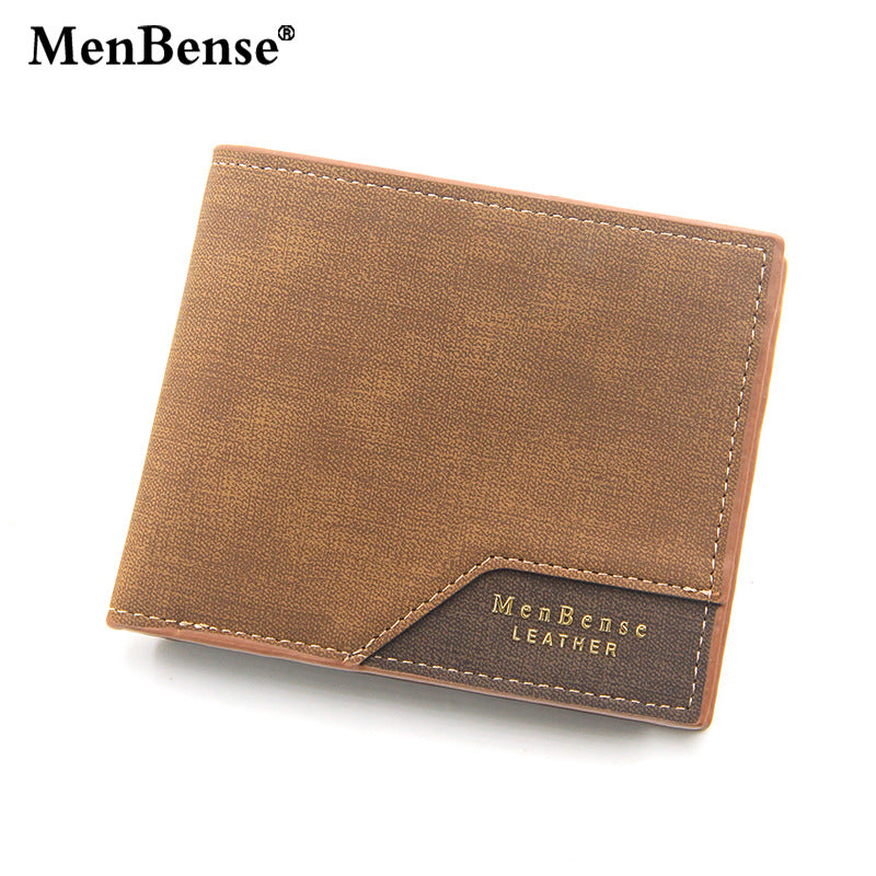 Men's Printed Short Hinge Frosted Multiple Slots Large Men's Wallet