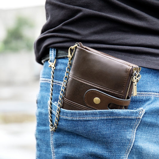 Men's Western Denim Swiping Long First Layer Men's Wallets