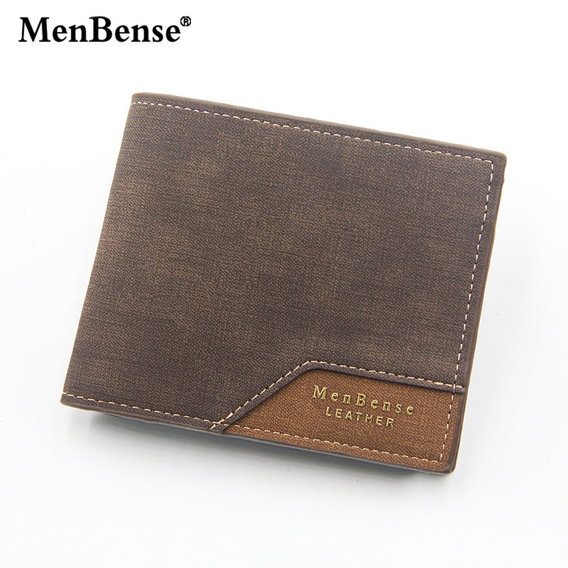 Men's Printed Short Hinge Frosted Multiple Slots Large Men's Wallet