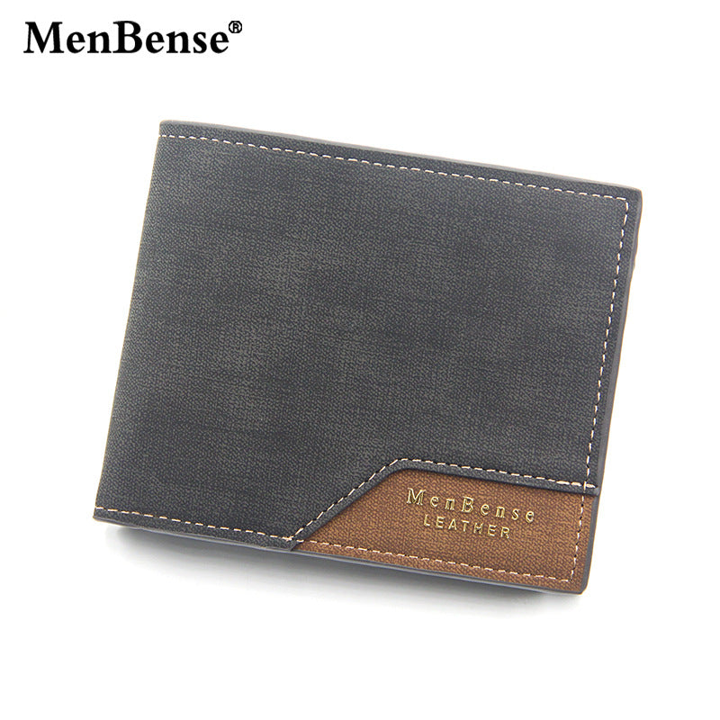 Men's Printed Short Hinge Frosted Multiple Slots Large Men's Wallet