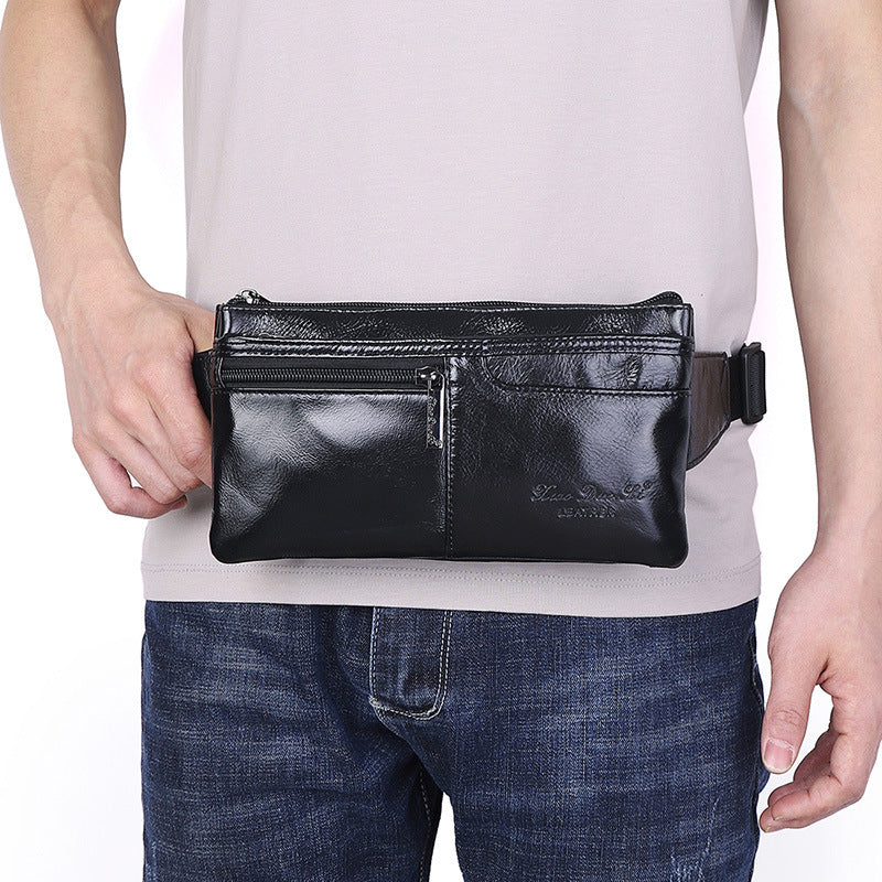 Men's Leather Pocket Mini Mobile Trendy Cattle Men's Waist Packs