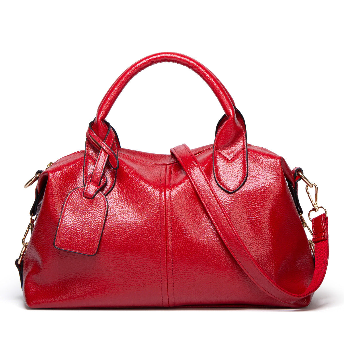 Women's Lychee Pattern Boston Trendy Mummy Simple Bags