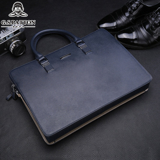 Men's Commuter Cross Section Computer Genuine Leather Men's Handbags