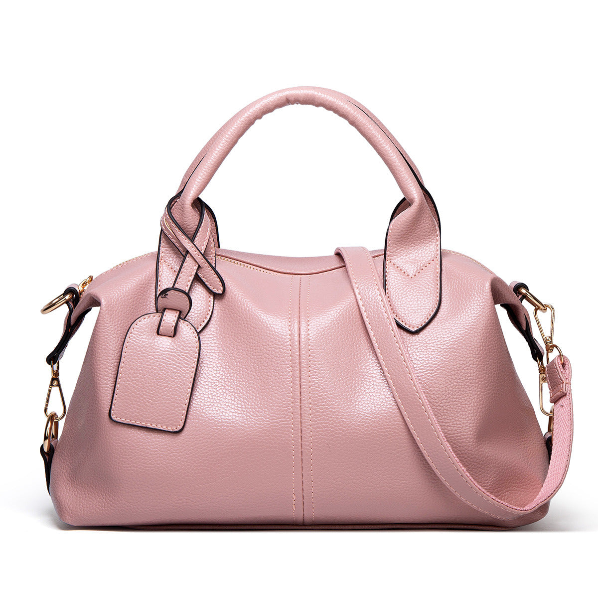 Women's Lychee Pattern Boston Trendy Mummy Simple Bags