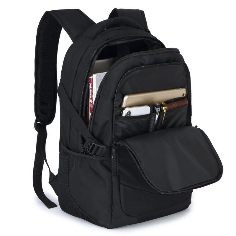 Men's Swiss Black Leisure Business Large Capacity Backpacks