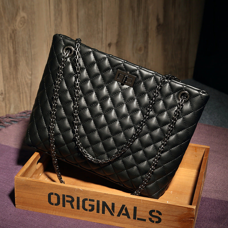 Women's Korean Fashion Rhombic Chain Large Capacity Women's Shoulder Bag