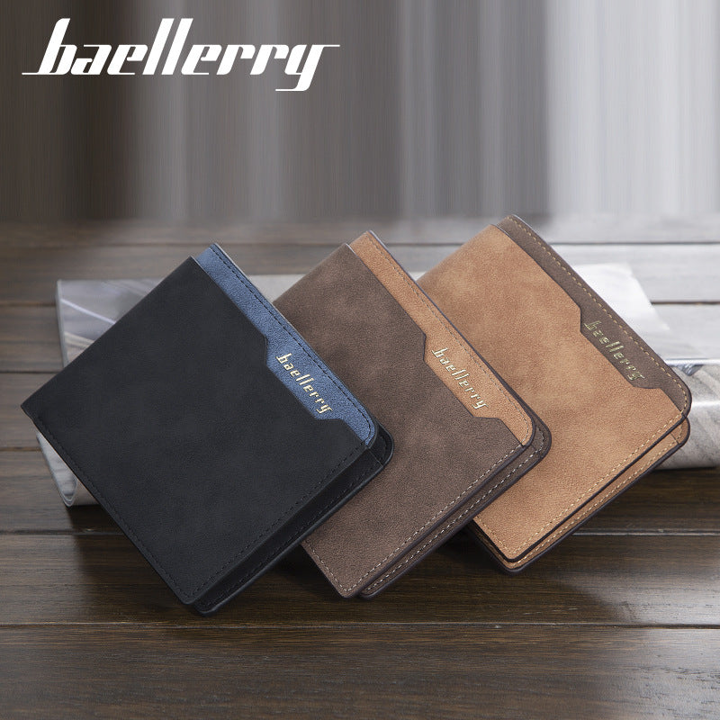 Men's Short Korean Style Simple Open Fashion Soft Men's Wallet