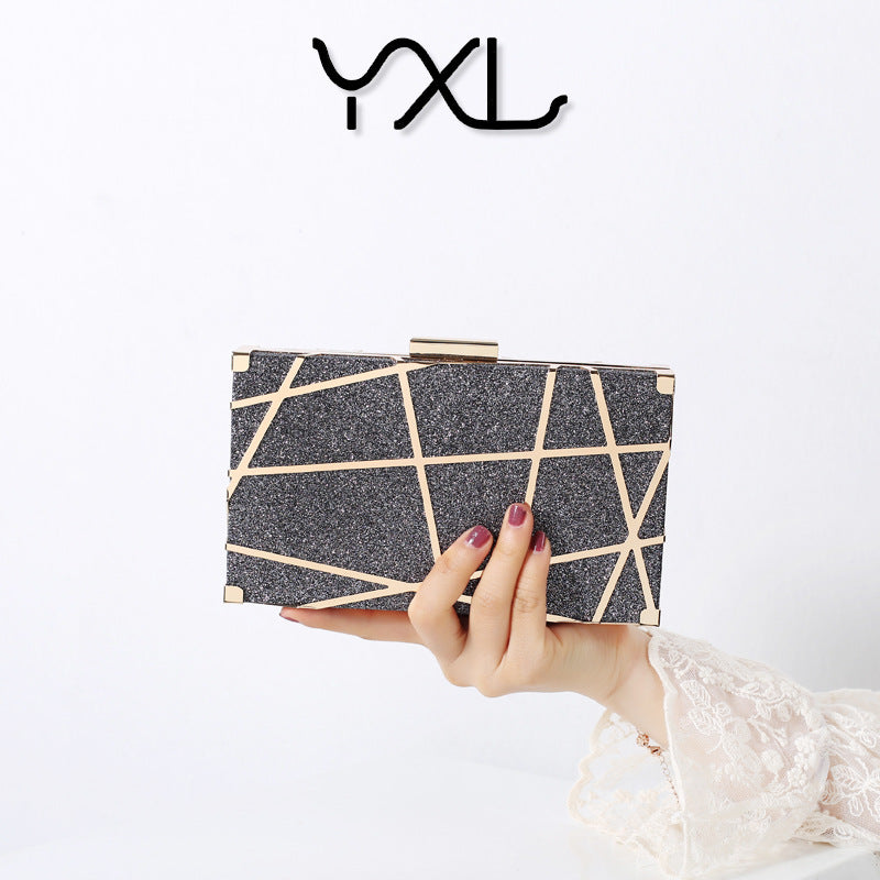 Dinner Hollow Banquet Simple Black Clutch Evening Bags