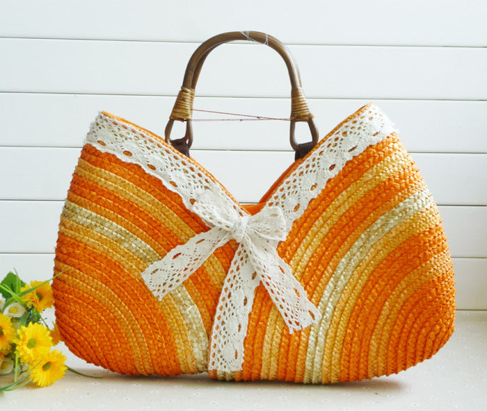 Fashion Color Straw Machine Order Handmade Shoulder Bags