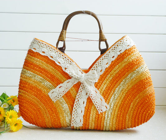 Fashion Color Straw Machine Order Handmade Shoulder Bags