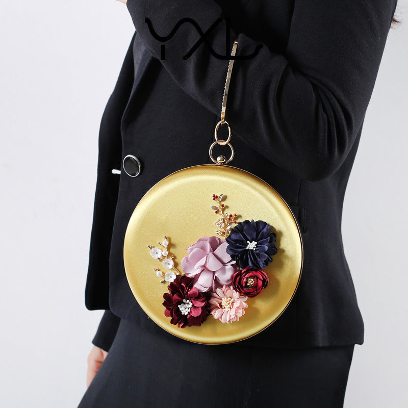 Fashion Flower Dinner Round Hand-held Handmade Evening Bags