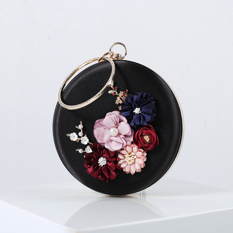 Fashion Flower Dinner Round Hand-held Handmade Evening Bags