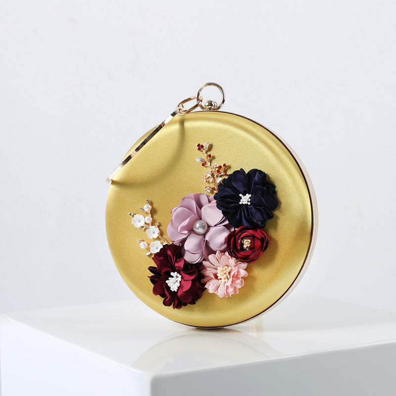 Fashion Flower Dinner Round Hand-held Handmade Evening Bags