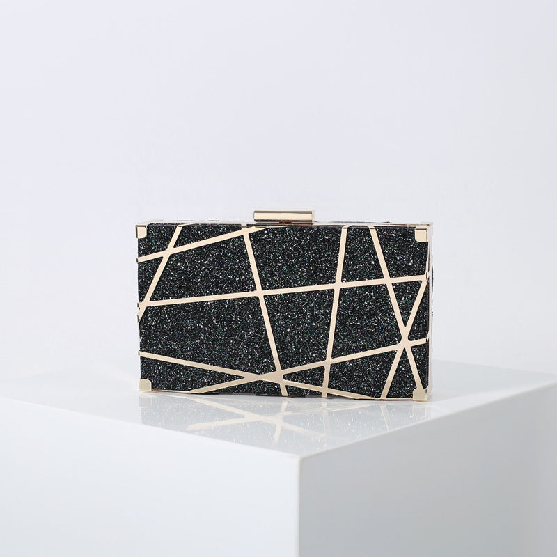 Dinner Hollow Banquet Simple Black Clutch Evening Bags