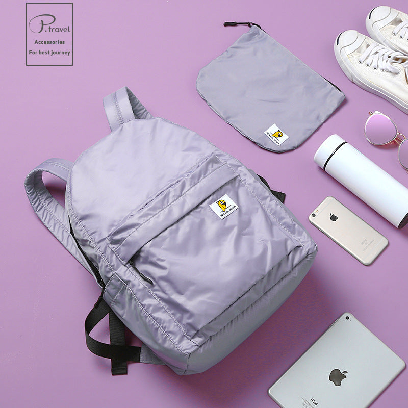 Women's Leisure Fashion Folding Portable Nylon Waterproof Backpacks
