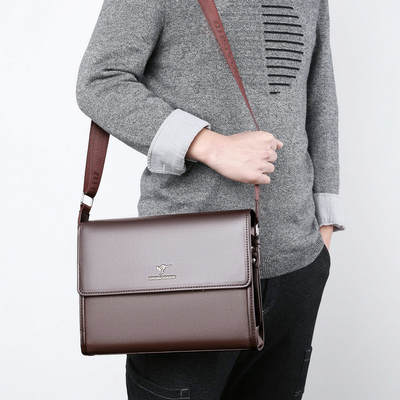 Men's Source Horizontal Leather Business Commute Men's Shoulder Bags