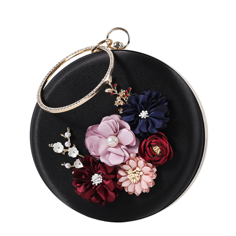 Fashion Flower Dinner Round Hand-held Handmade Evening Bags